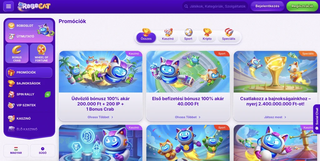 Robocat promóciók
